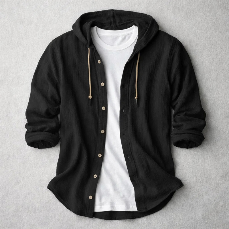 Brennan - Button-Up Hoodie Shirt | By Mason & Reed London