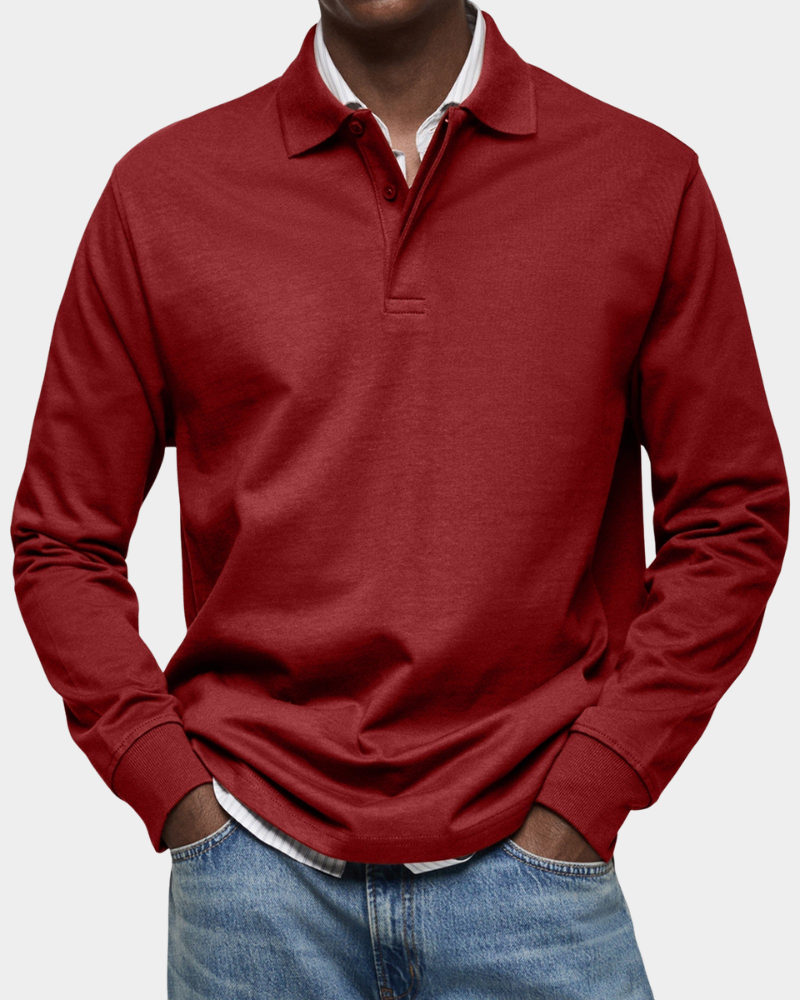 Brennan - Premium Knit Long Sleeve Polo | By Mason & Reed London