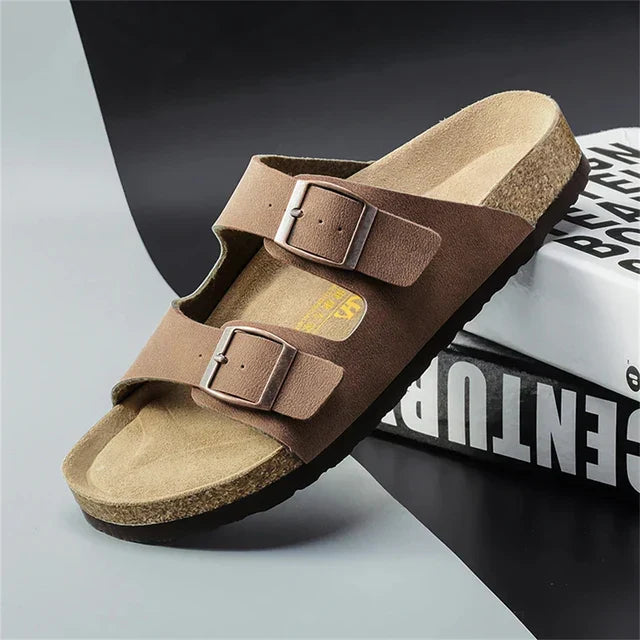 Jeff - Comfort Double Buckle Sandals | By Mason & Reed London