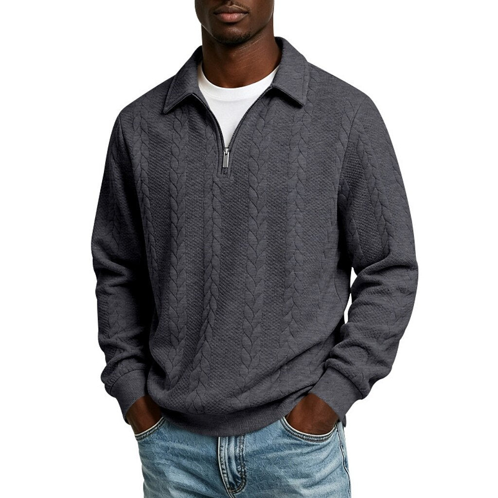 Juan - Jacquard Quarter-Zip Polo | By Mason & Reed London