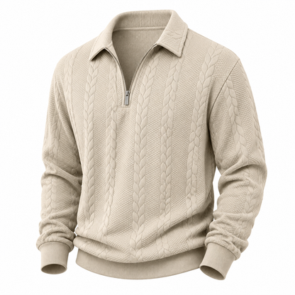 Juan - Jacquard Quarter-Zip Polo | By Mason & Reed London