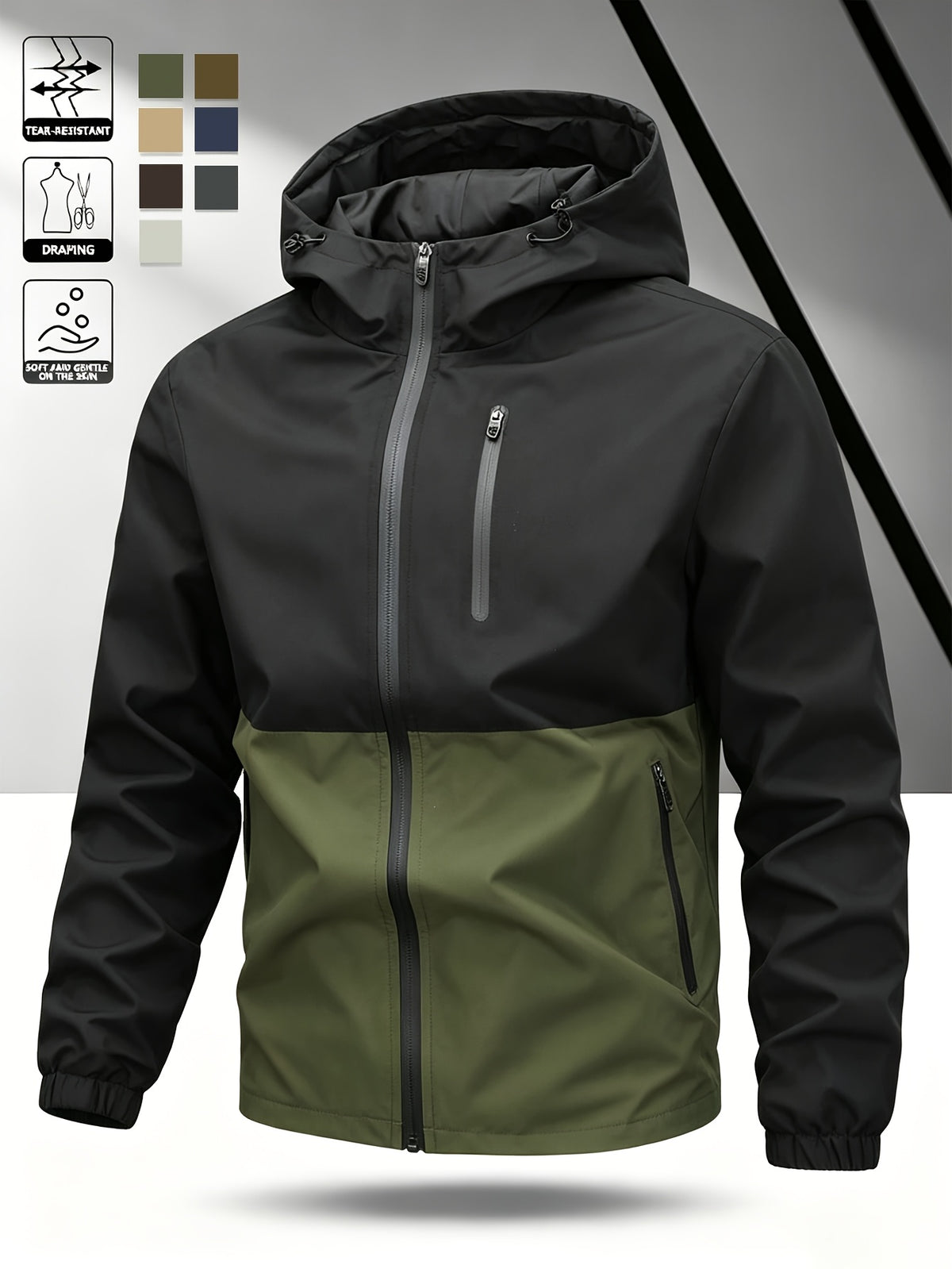 Darren - Colour Block Hooded Jacket | By Mason & Reed London