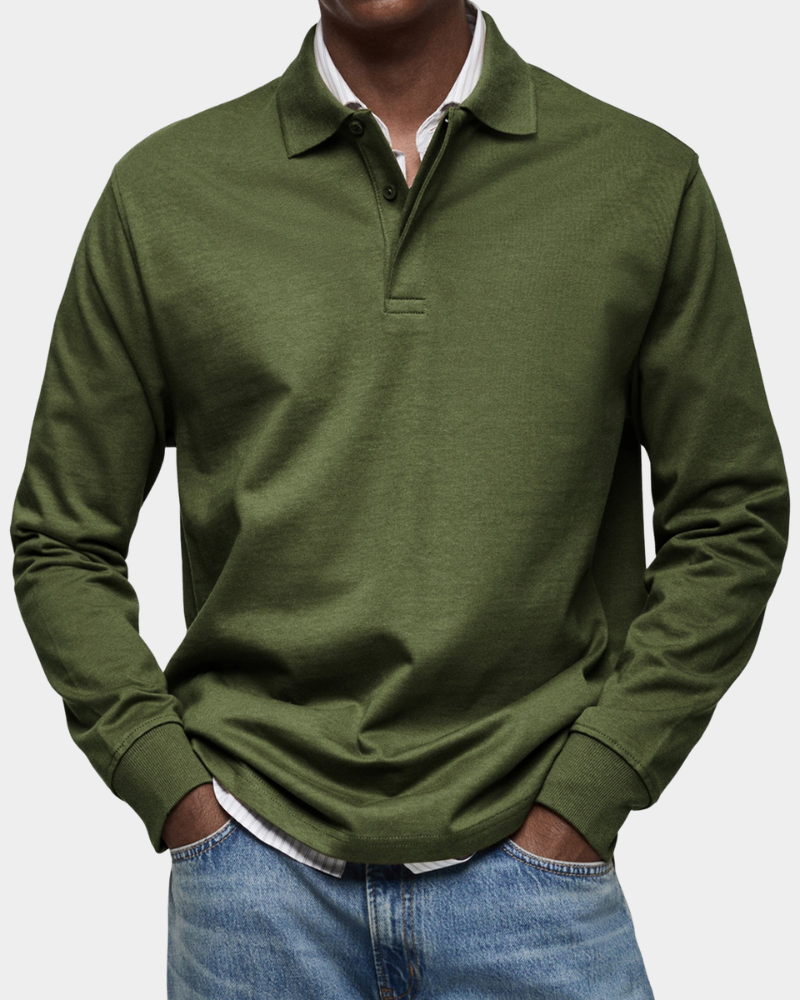 Brennan - Premium Knit Long Sleeve Polo | By Mason & Reed London