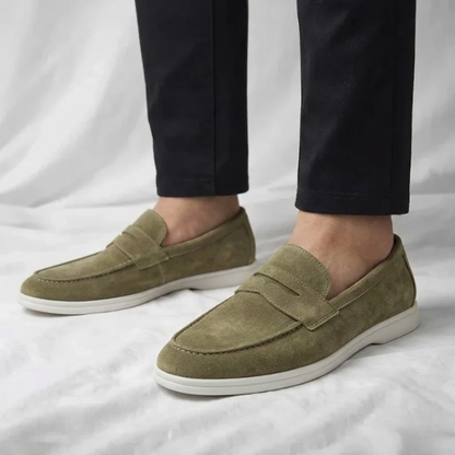 Fallon - Classic Suede Penny Loafers | By Mason & Reed London
