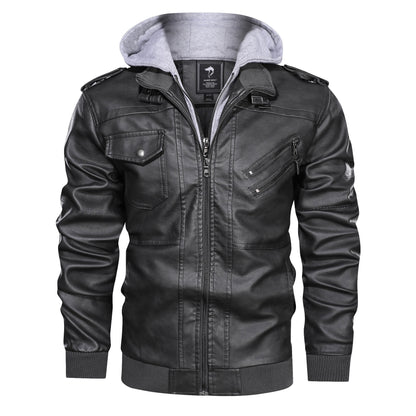 Rickey - Distressed Hooded Moto Jacket | By Mason & Reed London