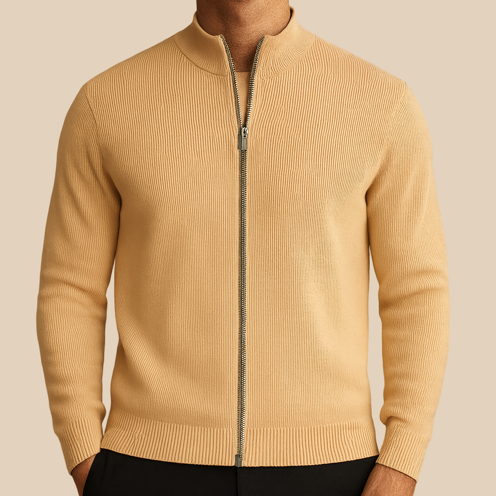 Benjamin - Ribbed Zip Jacket | By Mason & Reed London