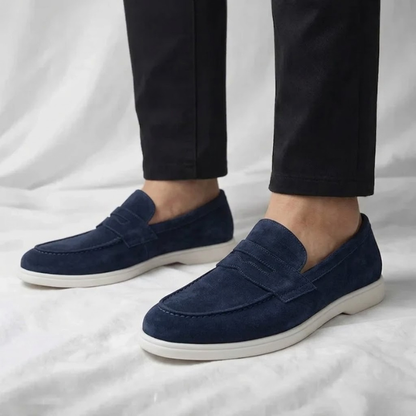 Fallon - Classic Suede Penny Loafers | By Mason & Reed London