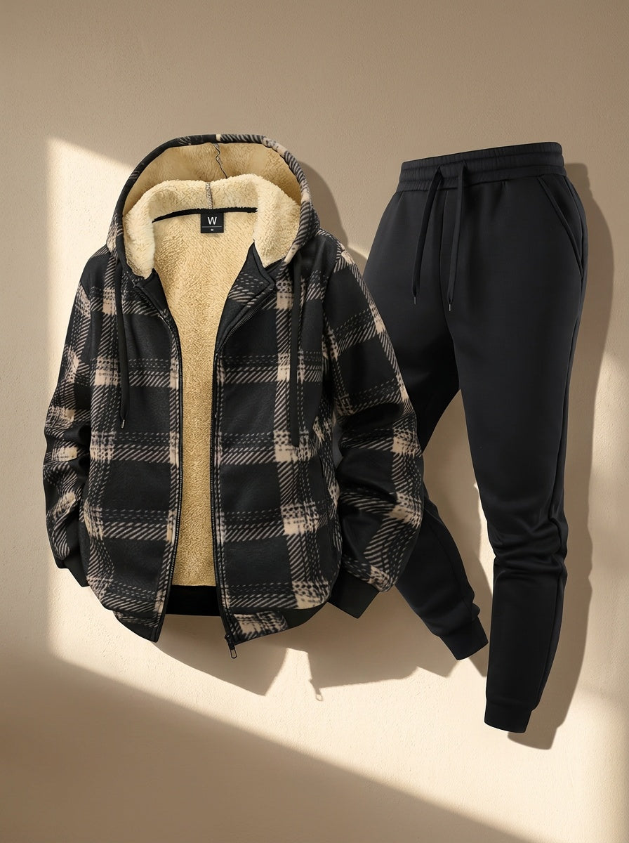 Randall - Casual Check Hooded Set | By Mason & Reed London