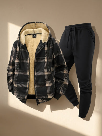 Randall - Casual Check Hooded Set | By Mason & Reed London
