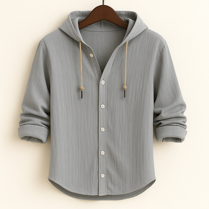 Milton - Relaxed Hooded Button-Up Shirt | By Mason & Reed London