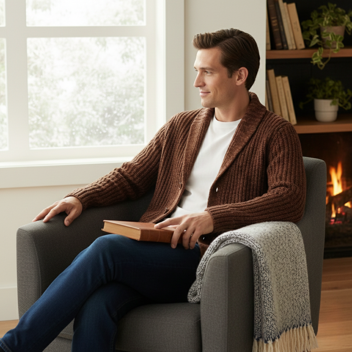 Gavin - Refined Collar Cardigan | By Mason & Reed London