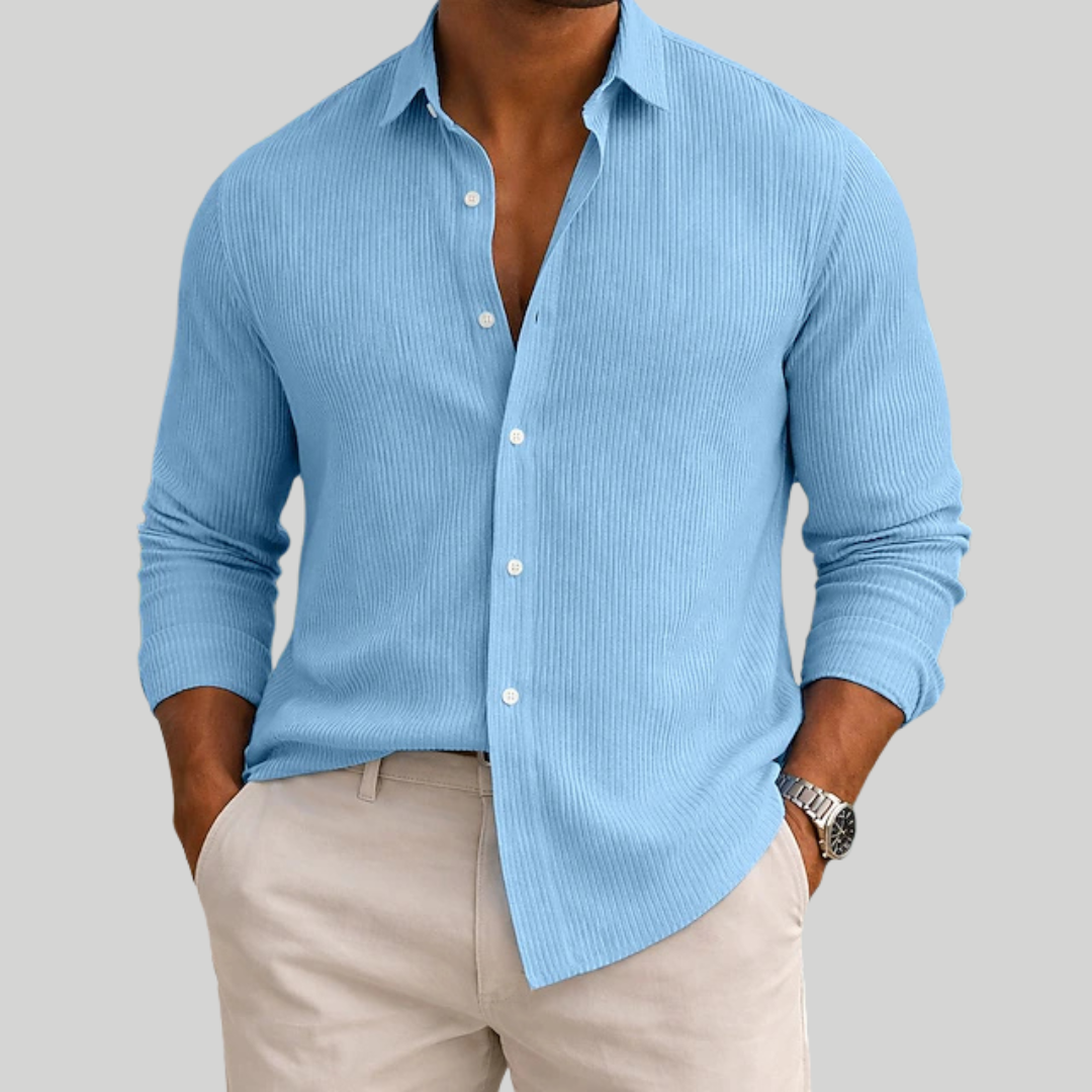 Wilbur - Ribbed Summer Button Shirt | By Mason & Reed London