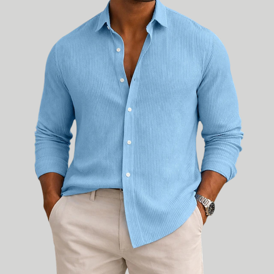 Wilbur - Ribbed Summer Button Shirt | By Mason & Reed London
