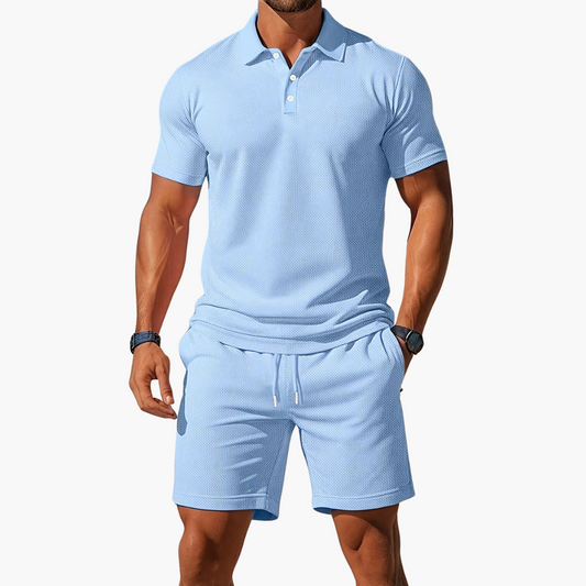 Zack - Casual Polo & Drawstring Shorts Set | By Mason & Reed London