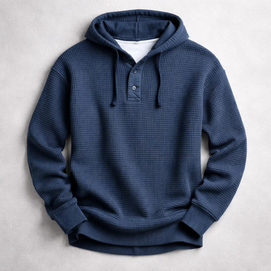 Wells - Waffle Knit Pullover Hoodie | By Mason & Reed London