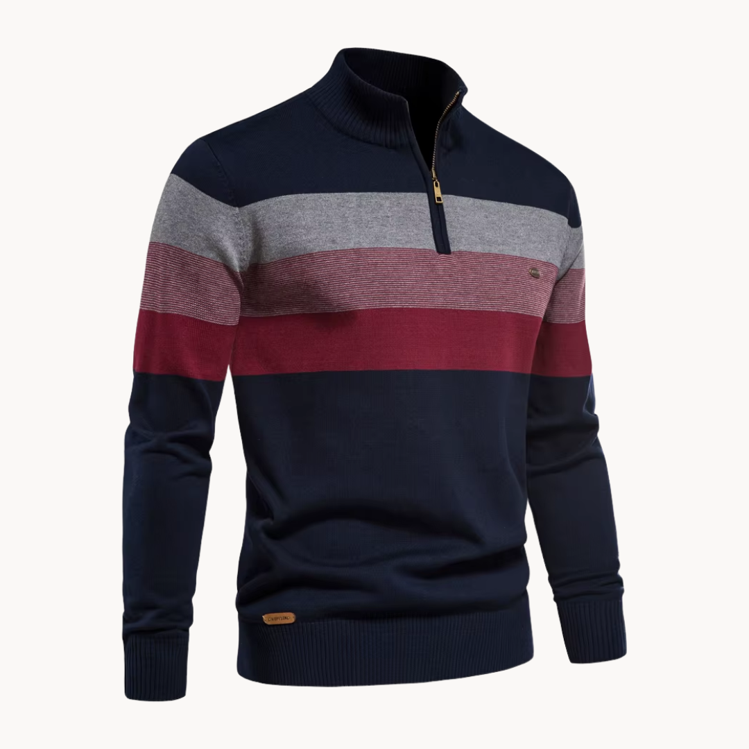Callen - Stretch Knit Quarter-Zip Sweater | By Mason & Reed London