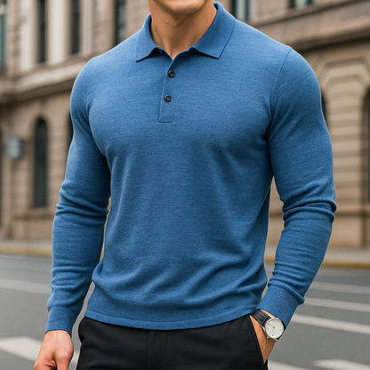 Curtis - Classic Long Sleeve Polo | By Mason & Reed London