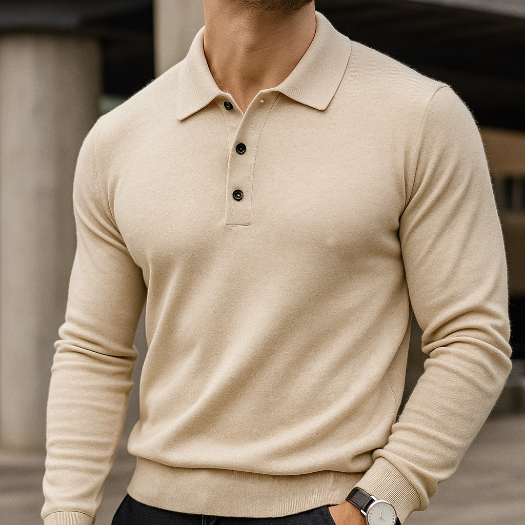 Curtis - Classic Long Sleeve Polo | By Mason & Reed London
