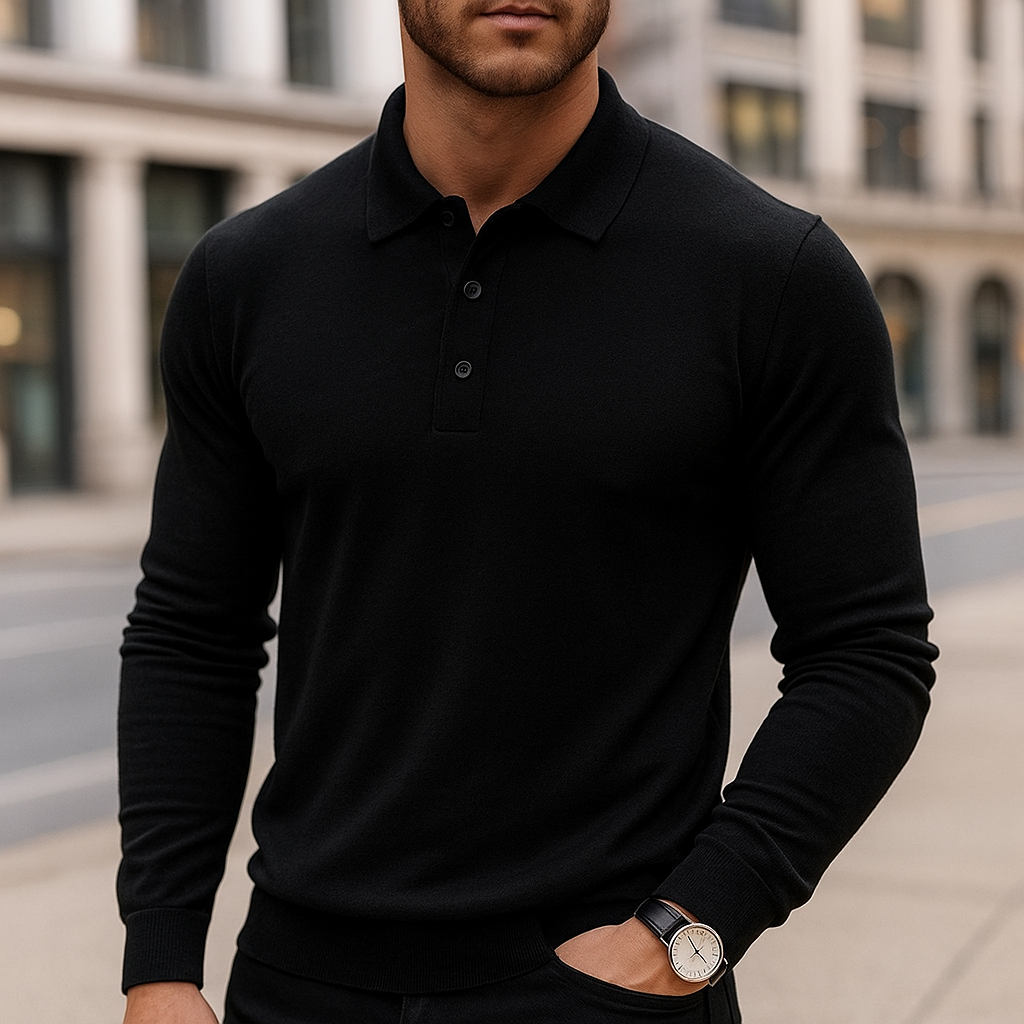 Curtis - Classic Long Sleeve Polo | By Mason & Reed London