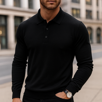 Curtis - Classic Long Sleeve Polo | By Mason & Reed London