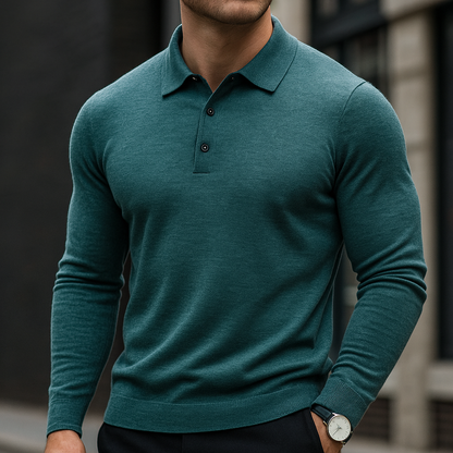 Curtis - Classic Long Sleeve Polo | By Mason & Reed London
