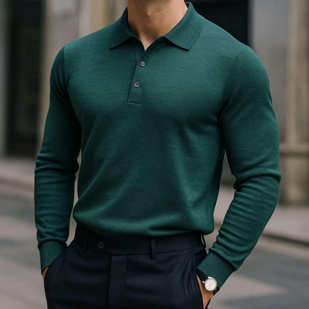 Curtis - Classic Long Sleeve Polo | By Mason & Reed London
