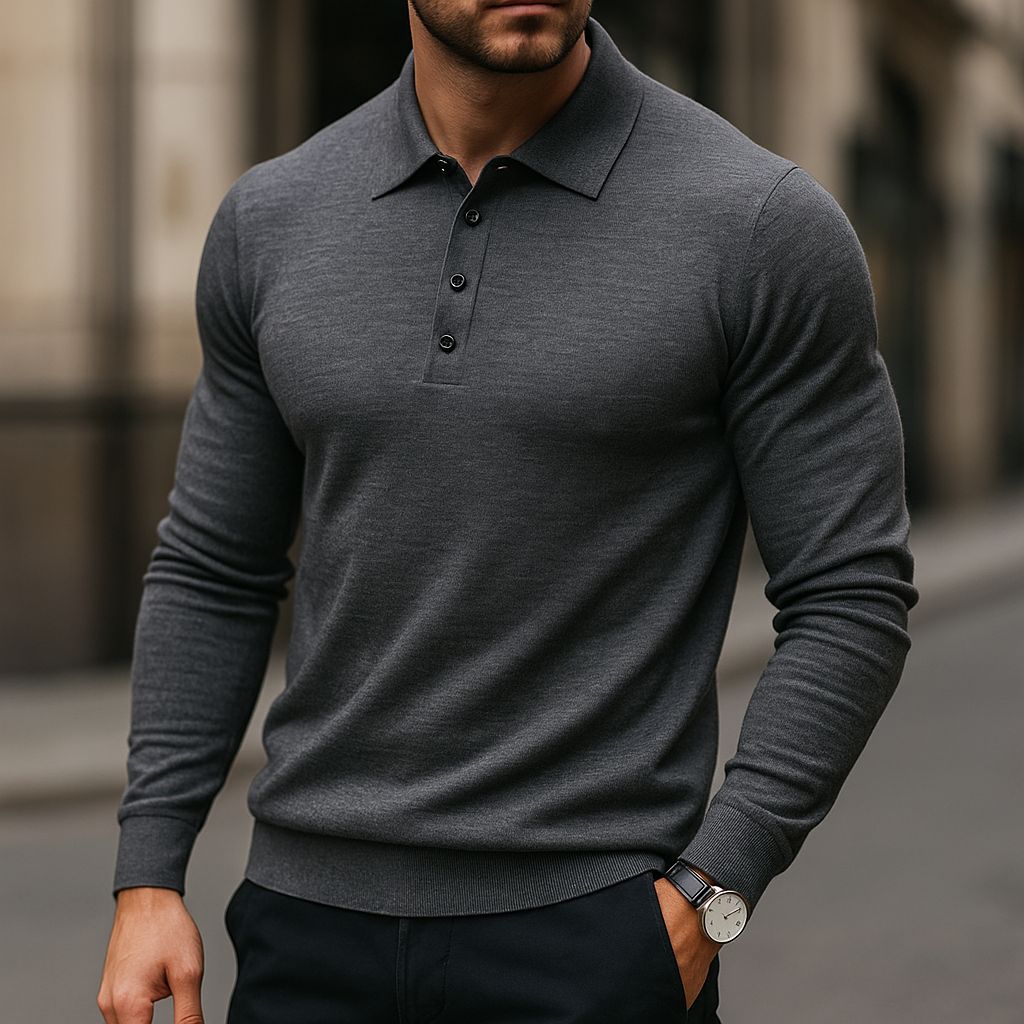 Curtis - Classic Long Sleeve Polo | By Mason & Reed London