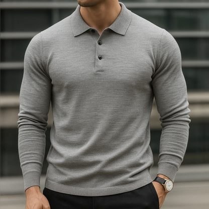 Curtis - Classic Long Sleeve Polo | By Mason & Reed London