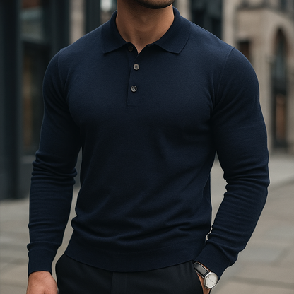 Curtis - Classic Long Sleeve Polo | By Mason & Reed London