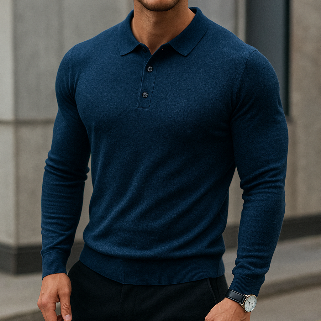 Curtis - Classic Long Sleeve Polo | By Mason & Reed London