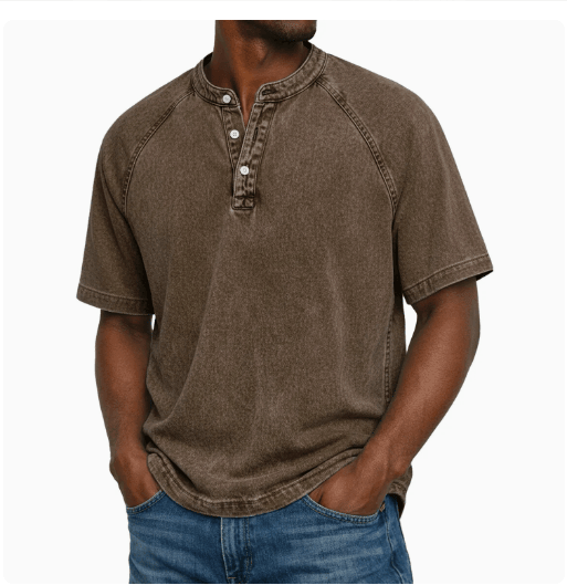 Ansel - Classic Short-Sleeve Henley | By Mason & Reed London