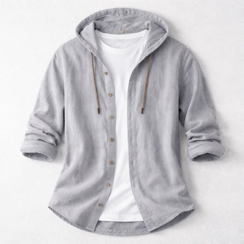 Brennan - Button-Up Hoodie Shirt | By Mason & Reed London