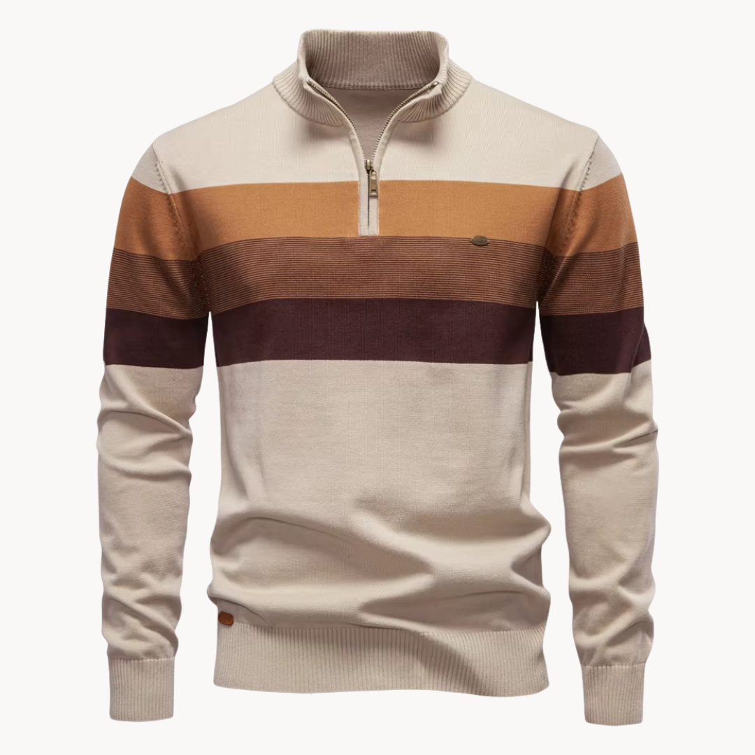 Callen - Stretch Knit Quarter-Zip Sweater | By Mason & Reed London