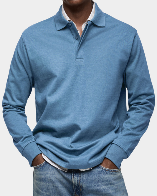 Brennan - Premium Knit Long Sleeve Polo | By Mason & Reed London