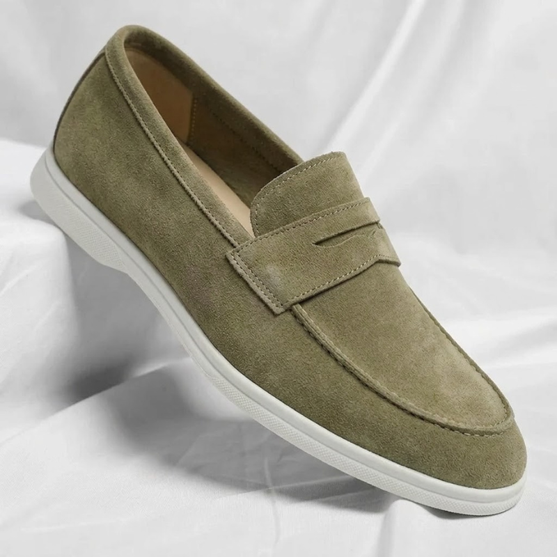 Fallon - Classic Suede Penny Loafers | By Mason & Reed London