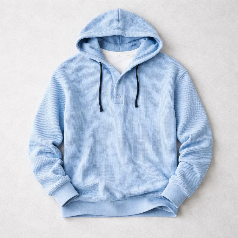 Wells - Waffle Knit Pullover Hoodie | By Mason & Reed London