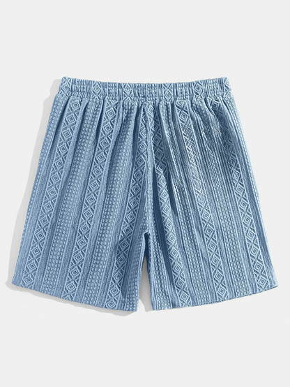 Brock - Diamond Knit Lounge Shorts | By Mason & Reed London