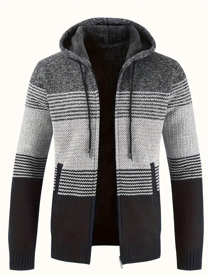 Abel - Vintage Striped Hooded Cardigan | By Mason & Reed London