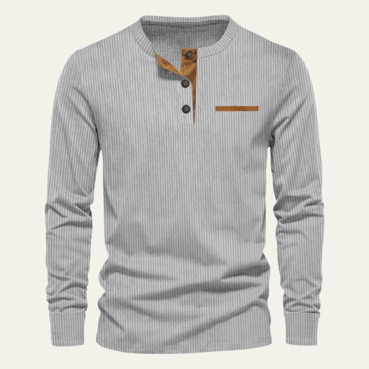 William - Textured Long Sleeve Henley Shirt | By Mason & Reed London
