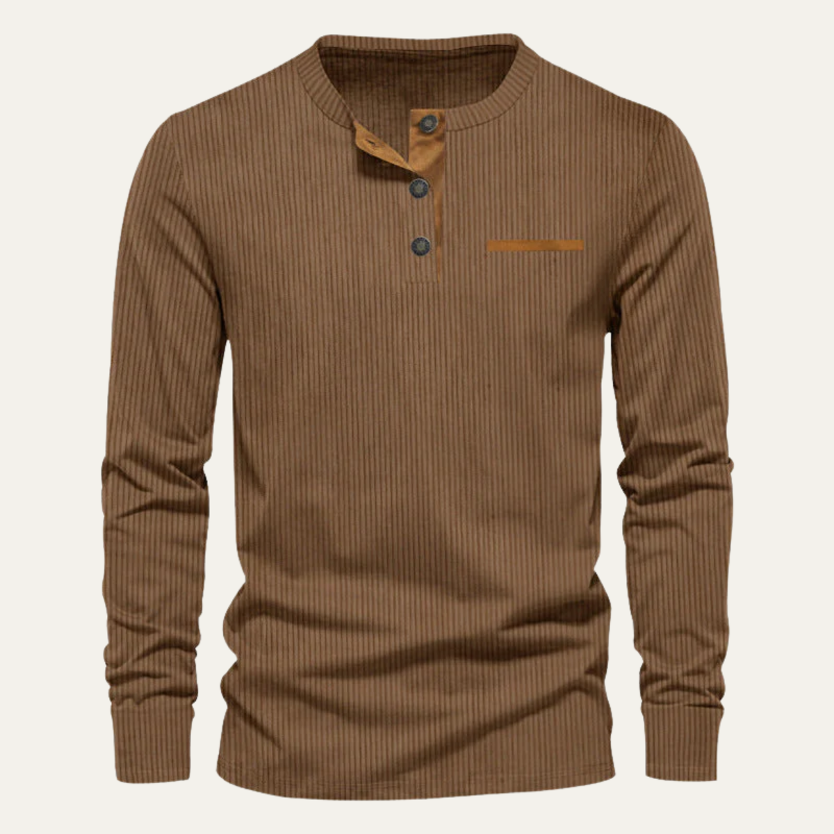 William - Textured Long Sleeve Henley Shirt | By Mason & Reed London