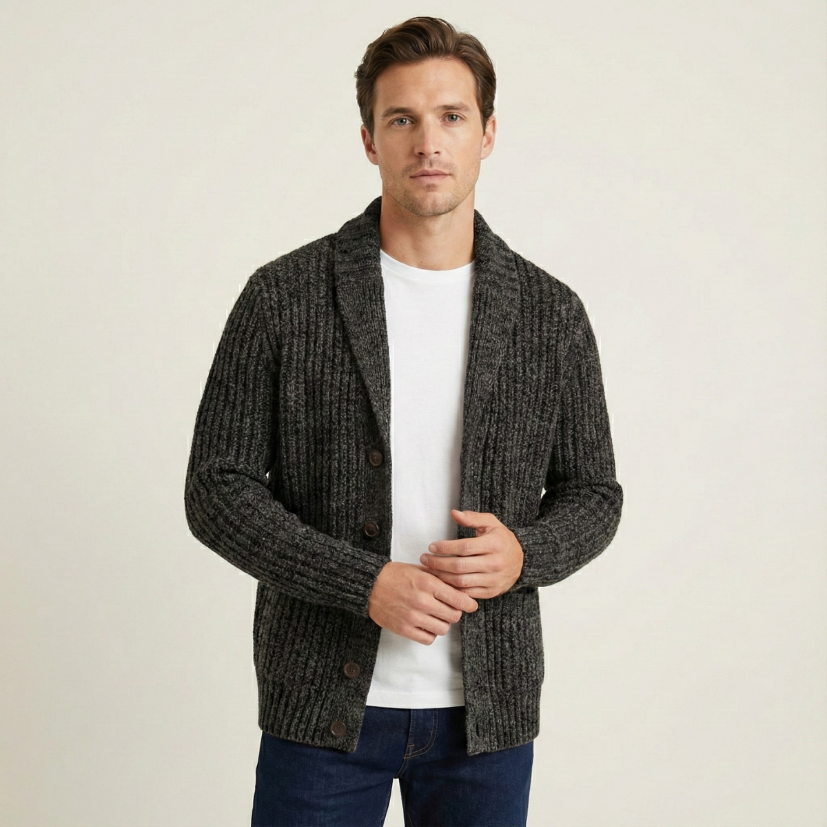 Gavin - Refined Collar Cardigan | By Mason & Reed London