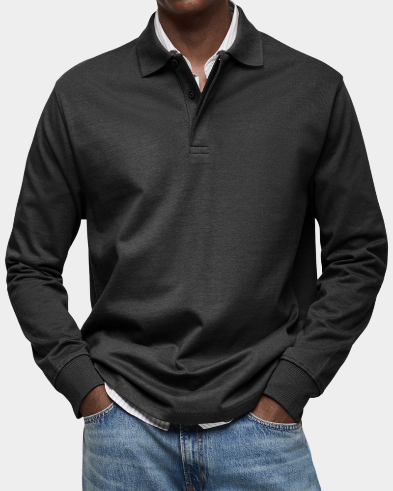 Brennan - Premium Knit Long Sleeve Polo | By Mason & Reed London