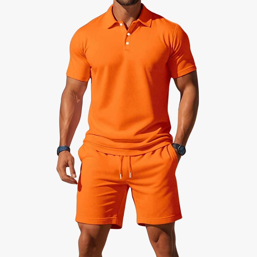 Zack - Casual Polo & Drawstring Shorts Set | By Mason & Reed London