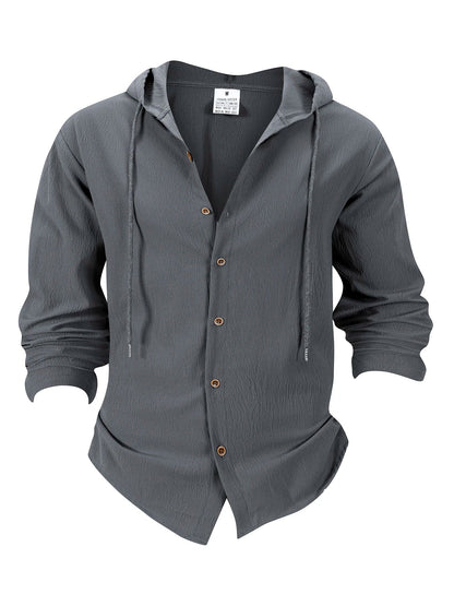 Denzel - Casual Outdoor Hooded Button Shirt | By Mason & Reed London