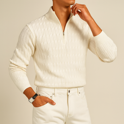 Aaron - Crest Zip Knit | By Mason & Reed London