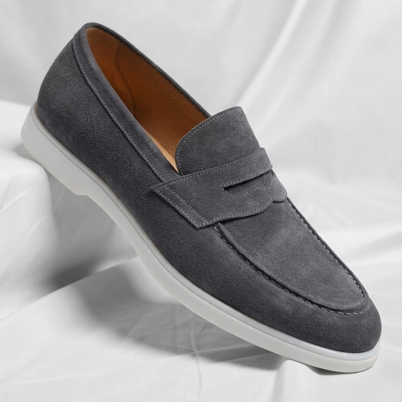 Fallon - Classic Suede Penny Loafers | By Mason & Reed London