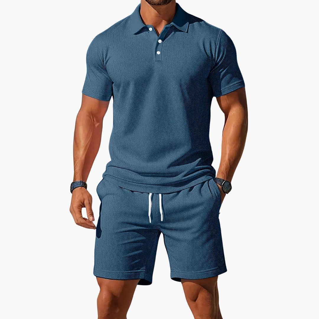 Zack - Casual Polo & Drawstring Shorts Set | By Mason & Reed London