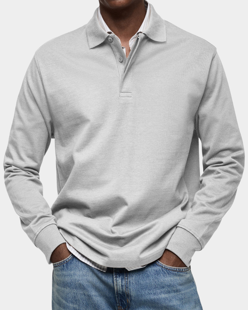 Brennan - Premium Knit Long Sleeve Polo | By Mason & Reed London
