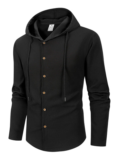 Denzel - Casual Outdoor Hooded Button Shirt | By Mason & Reed London
