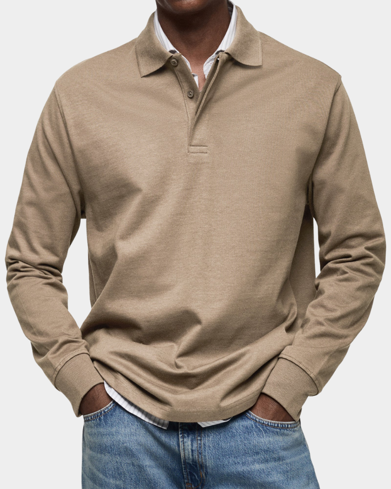 Brennan - Premium Knit Long Sleeve Polo | By Mason & Reed London